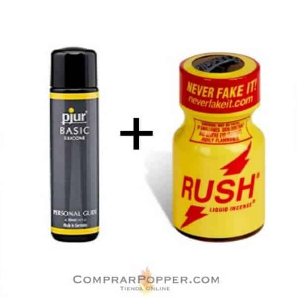 popper rush y lubricante silicona de la marca Pjur, en popper comprar